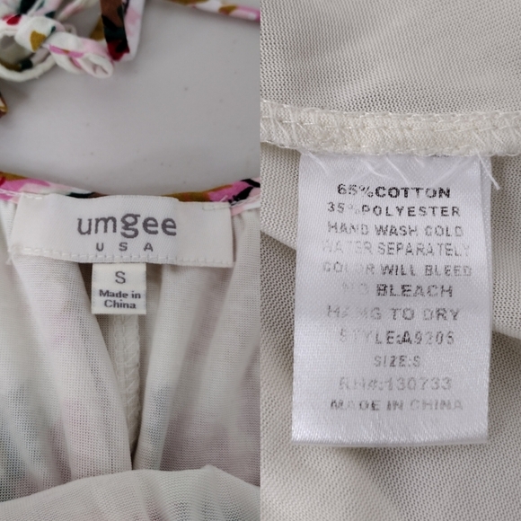 Umgee Bloomcore Floral Lace Cold Shoulder Casual Dress Sz S - Picture 12 of 16